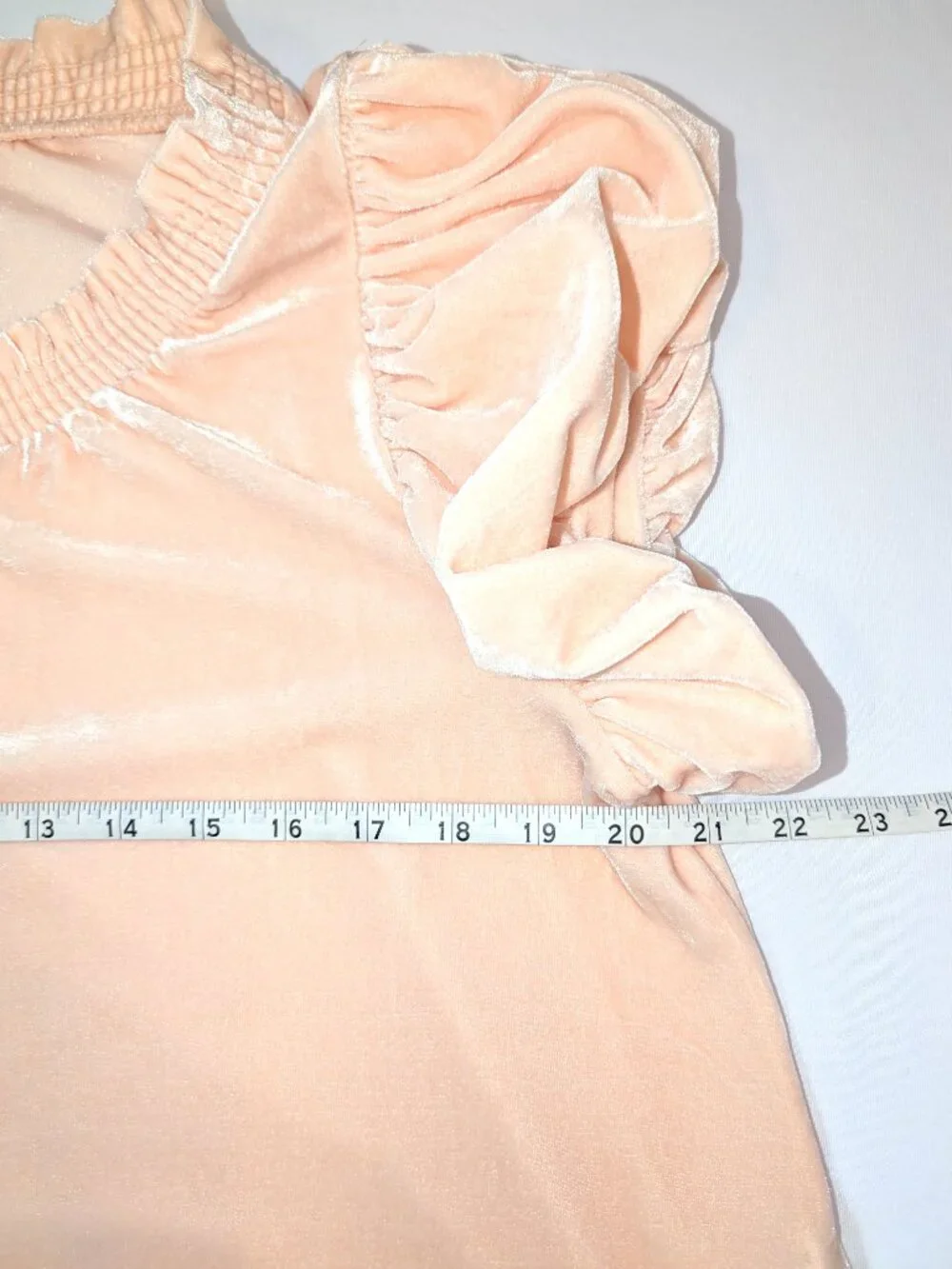 Free People | Terese Top Pink Velvet Short Puff Sleeves | Size Small